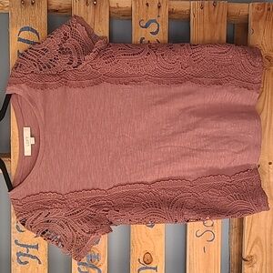 LOFT top with lace detail